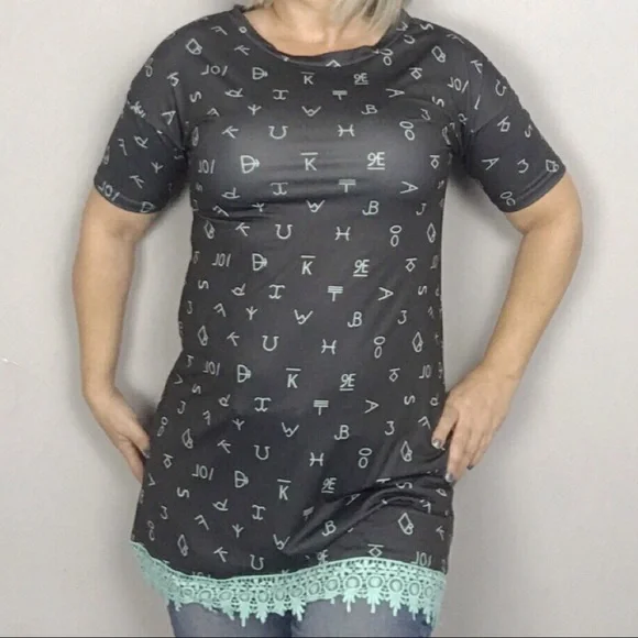 Crazy Train Hieroglyphic & Lace Tunic - Picture 3 of 7